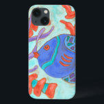 Pop-gekleurde vis iPhone 13 hoesje<br><div class="desc">Dit schilderij van Nancy Slocum legt het prachtige waterleven onder zeeen vast. Het staat voor kleurvis die zwemt in de blauwe oceaan. Dit afbeelding zal kleur aan om het even welke levende ruimte of ruimte van kinderen toevoegen.</div>