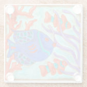 Pop-gekleurde vis glazen onderzetter (Achterkant)