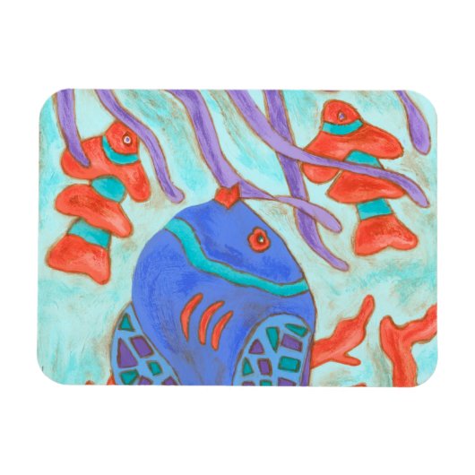 Pop-gekleurde vis magneet (Horizontaal)