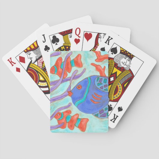 Pop-gekleurde vis pokerkaarten (Achterkant)