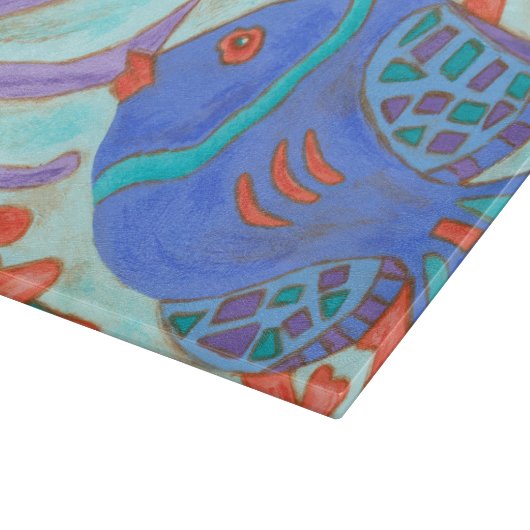 Pop-gekleurde vis snijplank (Hoek)