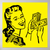 Pop Geld meisje Kunst Groot Poster (Voorkant)