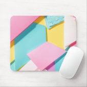Pop Geometrisch Patroon Macaron Kleur Muismat (Met muis)