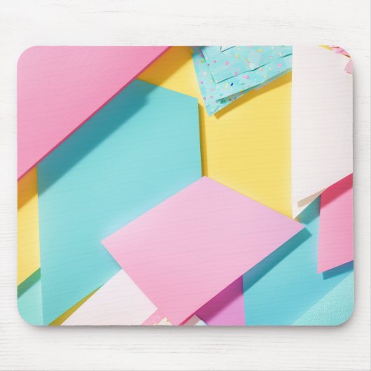 Pop Geometrisch Patroon Macaron Kleur Muismat (Voorkant)