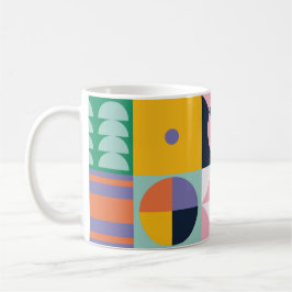Pop Geometry Retro Mug – Colourful Mid-Century Koffiemok