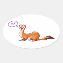 POP GOES THE WEASEL van Jeff Willis Art Ovale Sticker