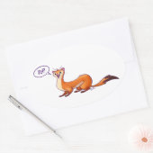 POP GOES THE WEASEL van Jeff Willis Art Ovale Sticker (Envelop)