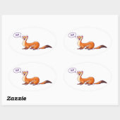 POP GOES THE WEASEL van Jeff Willis Art Ovale Sticker (Vel)