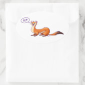 POP GOES THE WEASEL van Jeff Willis Art Ovale Sticker (Tas)