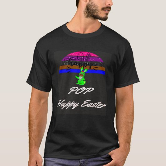 Pop Happy Easter Kleurrijke Gestreepte Sale T-shirt (Voorkant)
