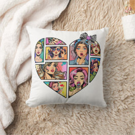 Pop Hart Collage van Iconische Vrouwen Kussen