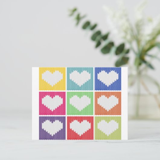 Pop hartversiering briefkaart (Staand voorkant)