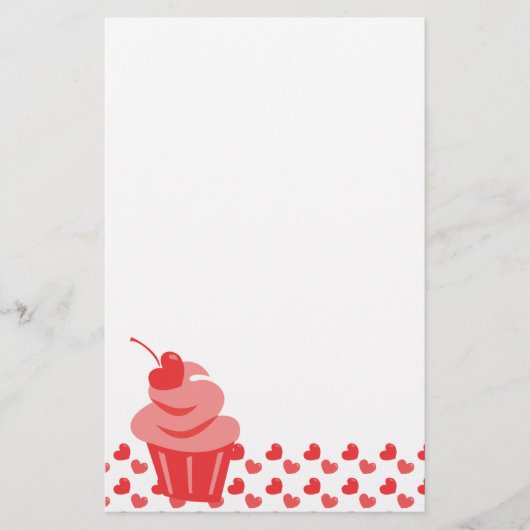 Pop Heart Cupcake Briefpapier (Voorkant)