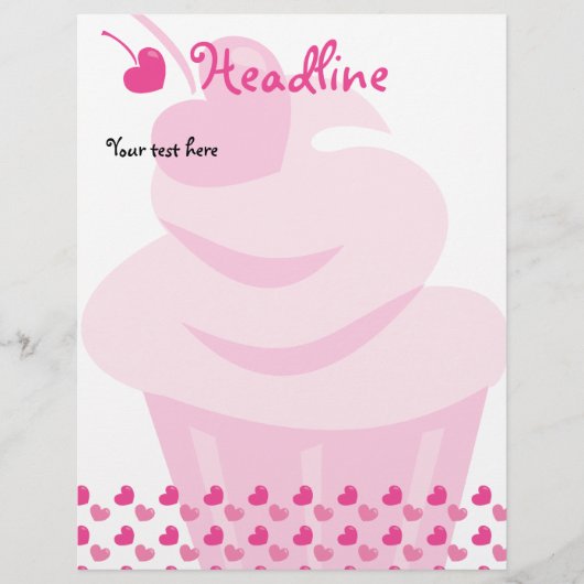 Pop Heart Cupcake Flyer (Voorkant)