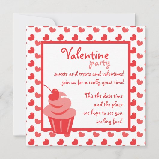 Pop Heart Cupcake Kaart (Voorkant)