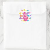 Pop Heart Cupcake Ronde Sticker (Tas)