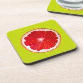 Pop heldere roze pompelmoes waterverf bier onderzetter (Linkerzijde)