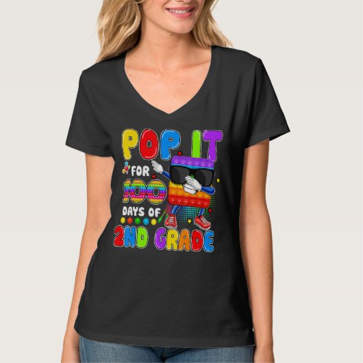 Pop het 100 dagen van 2e klas fidget Speelgoed dab T-shirt (Voorkant)