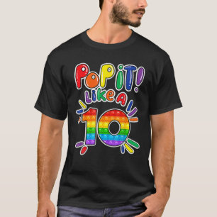 Pop het 10e verjaardag meisjes jongens 10 jaar oud t-shirt