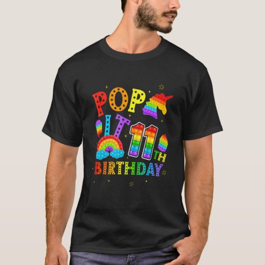 Pop Het 11e Verjaardag 11 Jaar Popping Party Voor T-shirt (Voorkant)