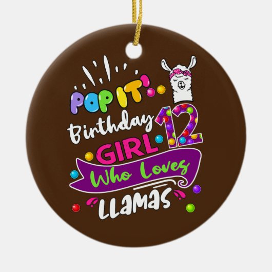 Pop Het 12e meisje van twaalf jaar oud Alpaca Keramisch Ornament (Voorkant)