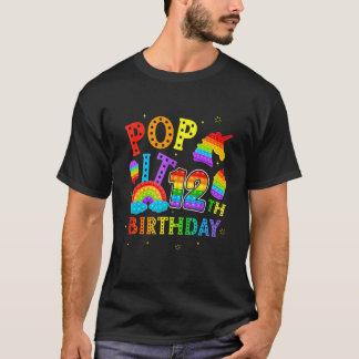 Pop Het 12e Verjaardag 12 Jaar Popping Party Voor  T-shirt