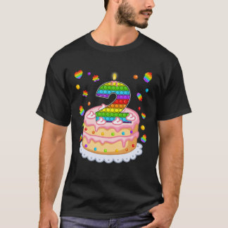 Pop Het 2e verjaardag Cake Girls Boys 2e jaar oud T-shirt