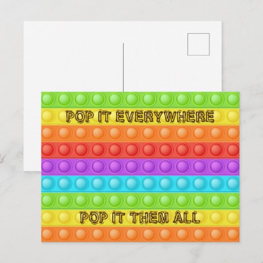 Pop het allemaal en overal met een kleurrijke TEKS Briefkaart (Voorkant / Achterkant)