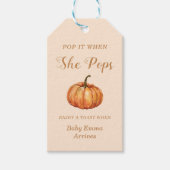 Pop het als ze barst Fall Pumpkin Baby Shower Cadeaulabel (Voorkant)