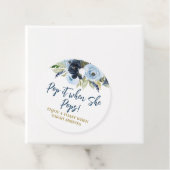 Pop het als ze blauw bloemen Poppen Bedankjes Labels (In situ)