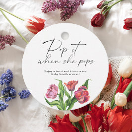 Pop het als ze elegante boeketbloemen poppen bedankjes labels