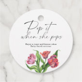 Pop het als ze elegante boeketbloemen poppen bedankjes labels (Achterkant)