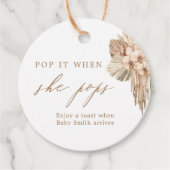 Pop Het Als Ze Knaldt Boheemse Baby Shower Favor Bedankjes Labels (Voorkant)