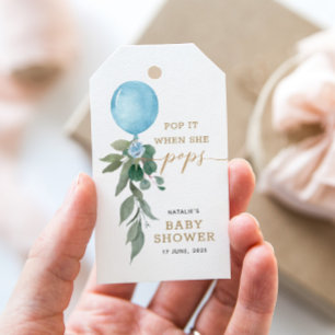Pop Het Als Ze Knalt Ballon Groene Baby Shower Cadeaulabel