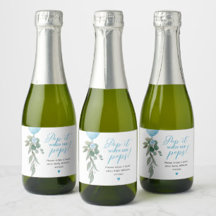Pop Het Als Ze Knalt Ballon Groene Baby Shower Sparkling Wijnetiket