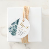 Pop het als ze plopt kerstboom in waterverf bedankjes labels (In situ)