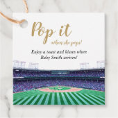 Pop het als ze Pop! Baseball-thema's Bedankjes Labels (Voorkant)
