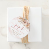 Pop het als ze Pop Boho Pampas Grass Floral Bedankjes Labels (In situ)