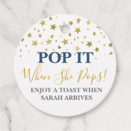 Pop het als ze pop jongen bedankjes labels