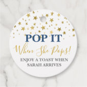 Pop het als ze pop jongen bedankjes labels (Voorkant)