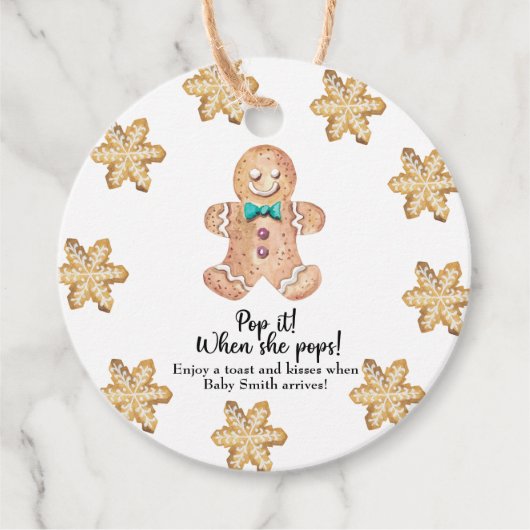 Pop het als ze pop! Kerstkoekjes Bedankjes Labels (Voorkant)