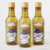 Pop Het Als Ze POP! Leuke Strips Baby Shower Wijn Etiket (Flessen)