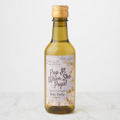 Pop het als ze Pop met Elegant Floral Paris Wijn Etiket (Voorkant)