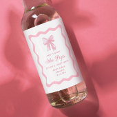 Pop het als ze pop Pink Coquette Bow Baby shower Wijn Etiket