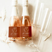 Pop het als ze pop pompoen terracotta Baby shower Sparkling Wijnetiket