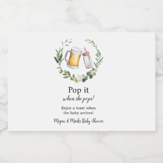 Pop het als ze Pop Sparkling Wijnetiket (Enkel label)