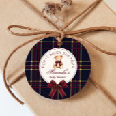 Pop het als ze pop Teddy Bear Red Bow Bedankjes Labels