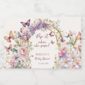 Pop het als ze pop vlinders baby shower sparkling wijnetiket (Enkel label)