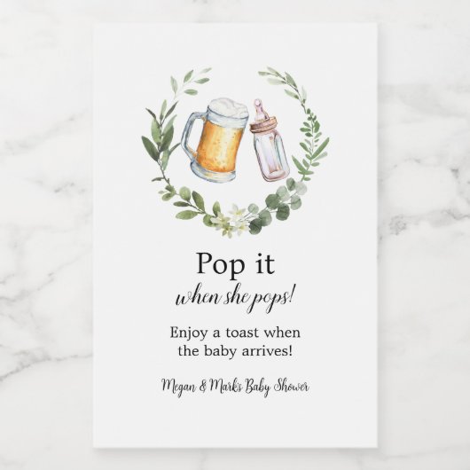 Pop het als ze Pop Wijn Etiket (Enkel label)