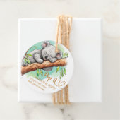 Pop het als ze Poppen Baby Koala Baby shower Bedankjes Labels (In situ)